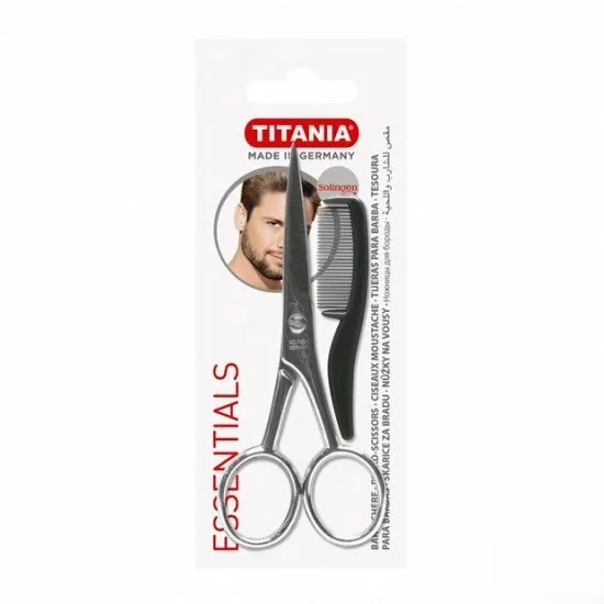 TITANIA CISEAUX POUR MOUSTACHES + PEIGNE 1050/9 – Image 2