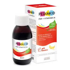BIO NATURA PEDIAKID FER +VIT B GOUT VANILLE SIROP 125ML