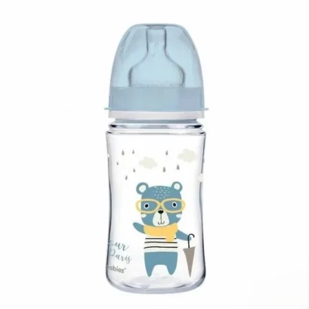 CANPOL BIB ANTICOLIQUE COL LARGE BONJOUR PARIS BLEU PP240ML 35/232