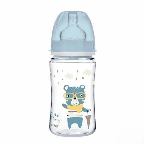 CANPOL BIB ANTICOLIQUE COL LARGE BONJOUR PARIS BLEU PP240ML 35/232