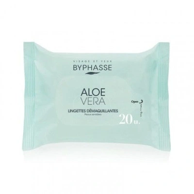BYPHASSE LINGETTES DEMAQ ALOE VERA B/20