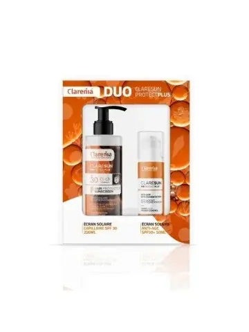 CLARENIA COFFRET SOLAIRE DUO CLARESUN HYD FINI INV SPF50+ ECRAN CAPILLAIRE -40% – Image 2