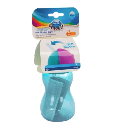 CANPOL TASSE SPORT BLEU AVEC PAILLE 270ML 12M+ 56/109