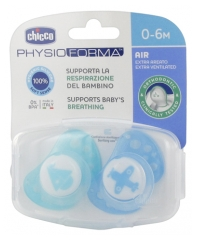 CHICCO SUCETTE PHYSIO AIR BLEU 0-6M 2PCS 8747 – Image 3