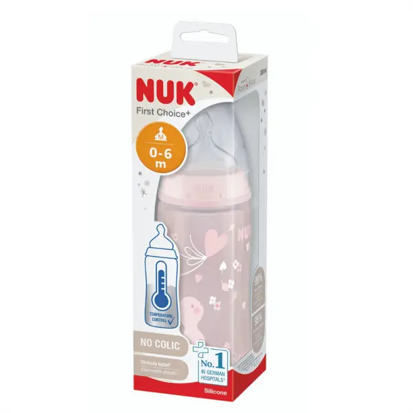 NUK BIB FIRST CHOICE R/B ROSE 300ML 41797