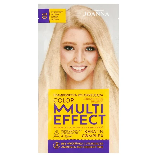 JOANNA MULTI EFFECT COLOR SHAMPOO 01 SANDY BLOND 35G – Image 4