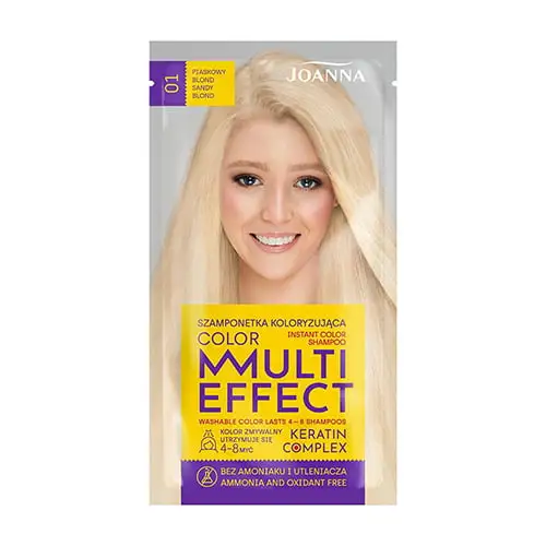 JOANNA MULTI EFFECT COLOR SHAMPOO 01 SANDY BLOND 35G – Image 2