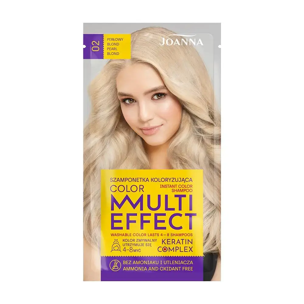 JOANNA MULTI EFFECT COLOR SHAMPOO 02 PEARLY BLOND 35G – Image 3