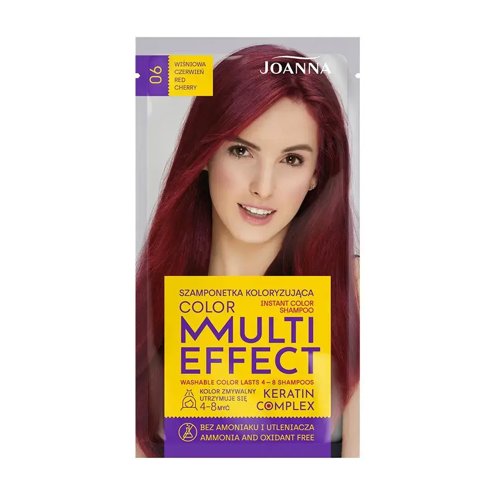 JOANNA MULTI EFFECT COLOR SHAMPOO 05 CURRANT RED 35G – Image 2