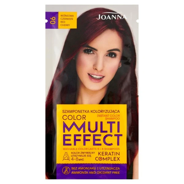 JOANNA MULTI EFFECT COLOR SHAMPOO 06 CHERRY RED 35G – Image 2