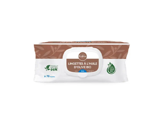 GIFRER LINGETTES BEBE A L'HUILE D'OLIVE B/70 – Image 5