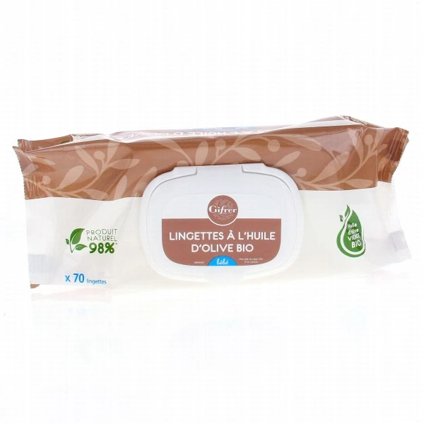 GIFRER LINGETTES BEBE A L'HUILE D'OLIVE B/70