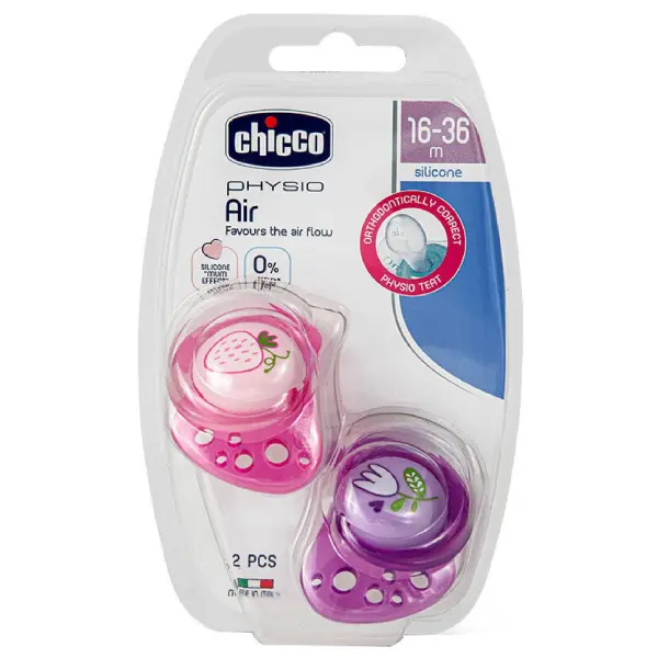 CHICCO SUCETTE PHYSIO AIR ROSE 16-36M 2PCS 8792