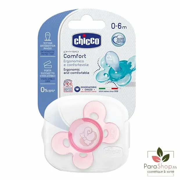 CHICCO SUCETTE PH.CONFORT ROSE SIL 0-6M 59010