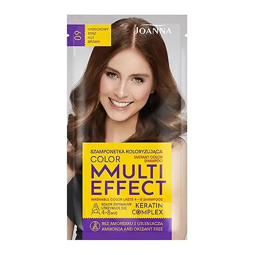 JOANNA MULTI EFFECT COLOR SHAMPOO 09 NUT BROWN 35G – Image 2