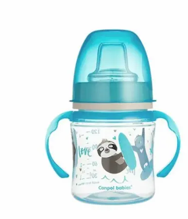 CANPOL TASSE D'APPRENTI COLORFUL ANIMALS 6M+ BLEU 120ML 35/207