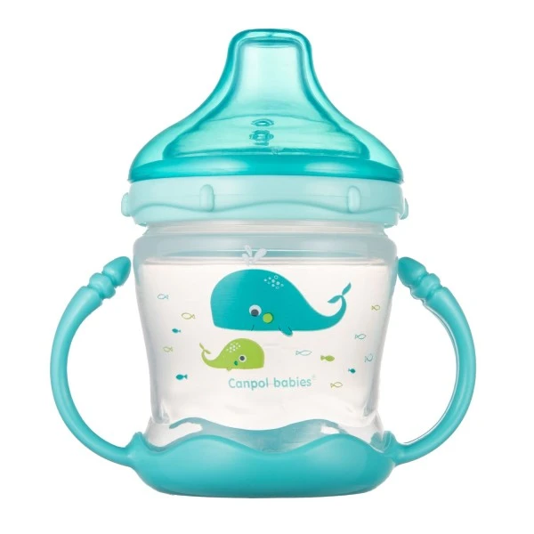 CANPOL TASSE ANTI DEVERSEMENT VERT 6M+ 240ML 35/208