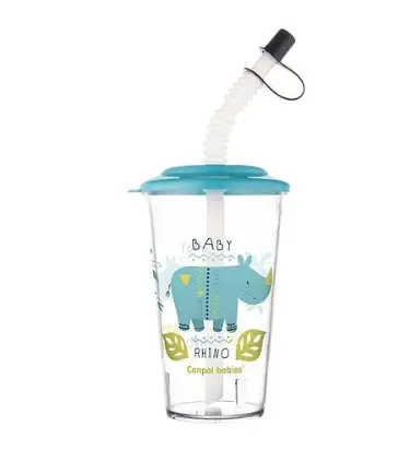 CANPOL VERRE AVEC COUVERCLE ET PAILLE 320ML 4/112