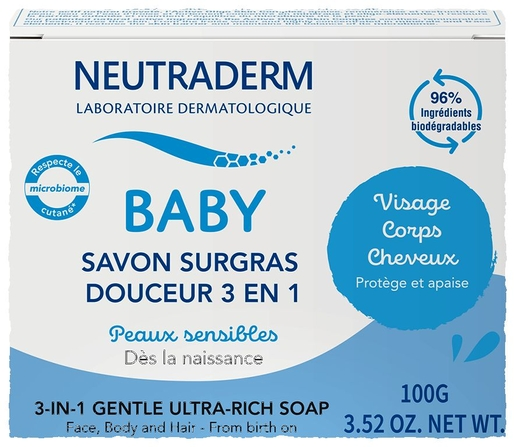 NEUTRADERM BABY SAVON SURGRAS DUCEUR 100G – Image 2