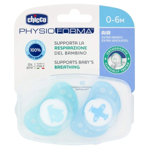 CHICCO SUCETTE PHYSIO AIR BLEU 16-36M 2PCS 8808