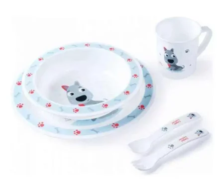 CANPOL SET 5 PCS HAPPY ANIMALS CHIEN BLEU 4/401
