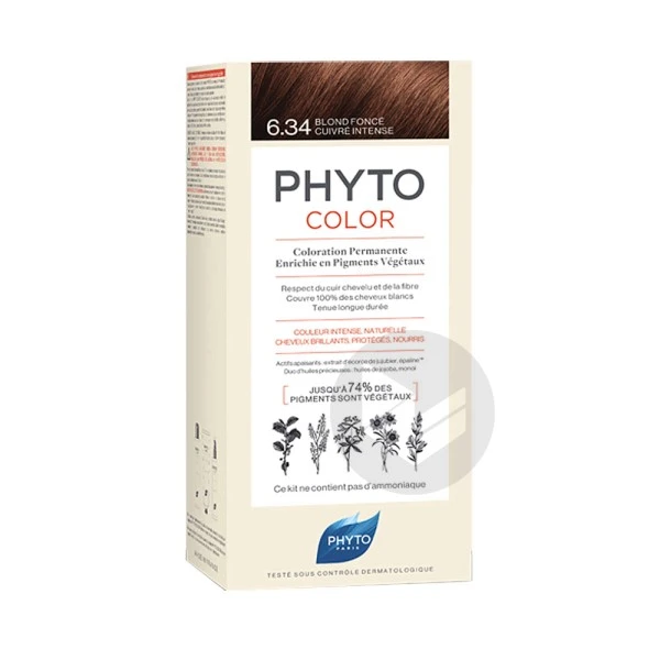 PHYTOCOLOR 6.34 BLOND FONCE CUIVRE INTENSE