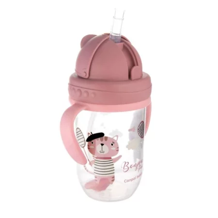 CANPOL TASSE ANTIECLABOUSSURE AVEC PAILLE ROUGE BONJ PARIS 270ML 56/607