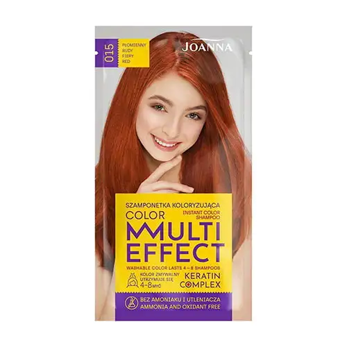 JOANNA MULTI EFFECT COLOR SHAMPOO 015 FIERY RED 35G – Image 4