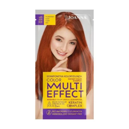 JOANNA MULTI EFFECT COLOR SHAMPOO 015 FIERY RED 35G