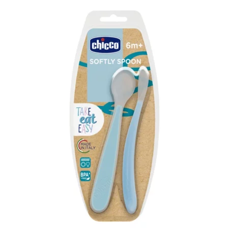 CHICCO CUILLERE SILICONE 6M+ BOY 61853