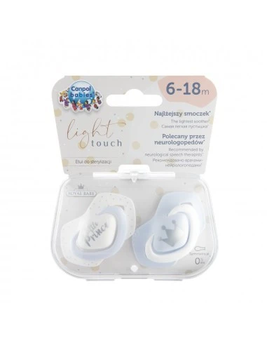 CANPOL 2 SUCETTES UNIVERSELLES ROYAL BABY BLEU 6-18M 22/651