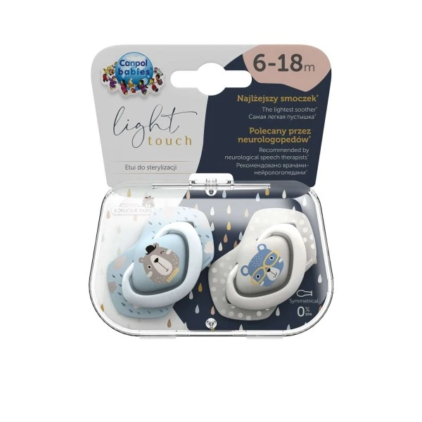 CANPOL 2 SUCETTES UNIVERSELLES BONJOUR PARIS BLEU 6-18M 22/648