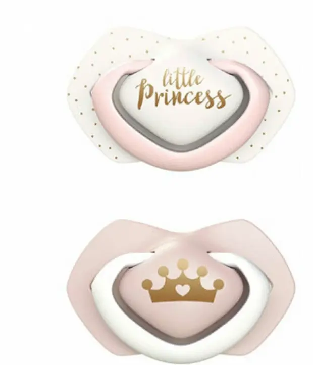 CANPOL 2 SUCETTES UNIVERSELLES ROYAL BABY ROSE 6-18M 22/651
