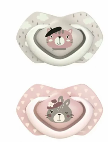 CANPOL 2 SUCETTES UNIVERSELLES BONJOUR PARIS ROSE 6-18M 22/648