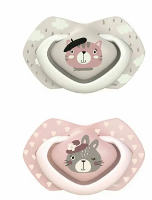 CANPOL 2 SUCETTES UNIVERSELLES BONJOUR PARIS ROSE 6-18M 22/648