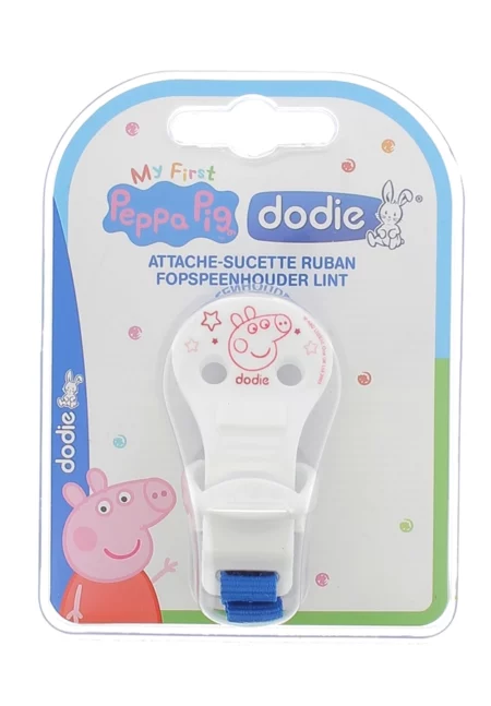 DODIE ATTACHE SUCETTE RUBAN PEPPA PIG 06247
