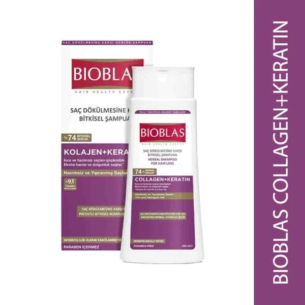 BIOBLAS SHAMP COLLAGEN+KERATIN 360ML
